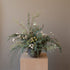 Nordic Green Shaa.Project ceramic mug with a sleek, modern design and Nordic-inspired green pattern on white background