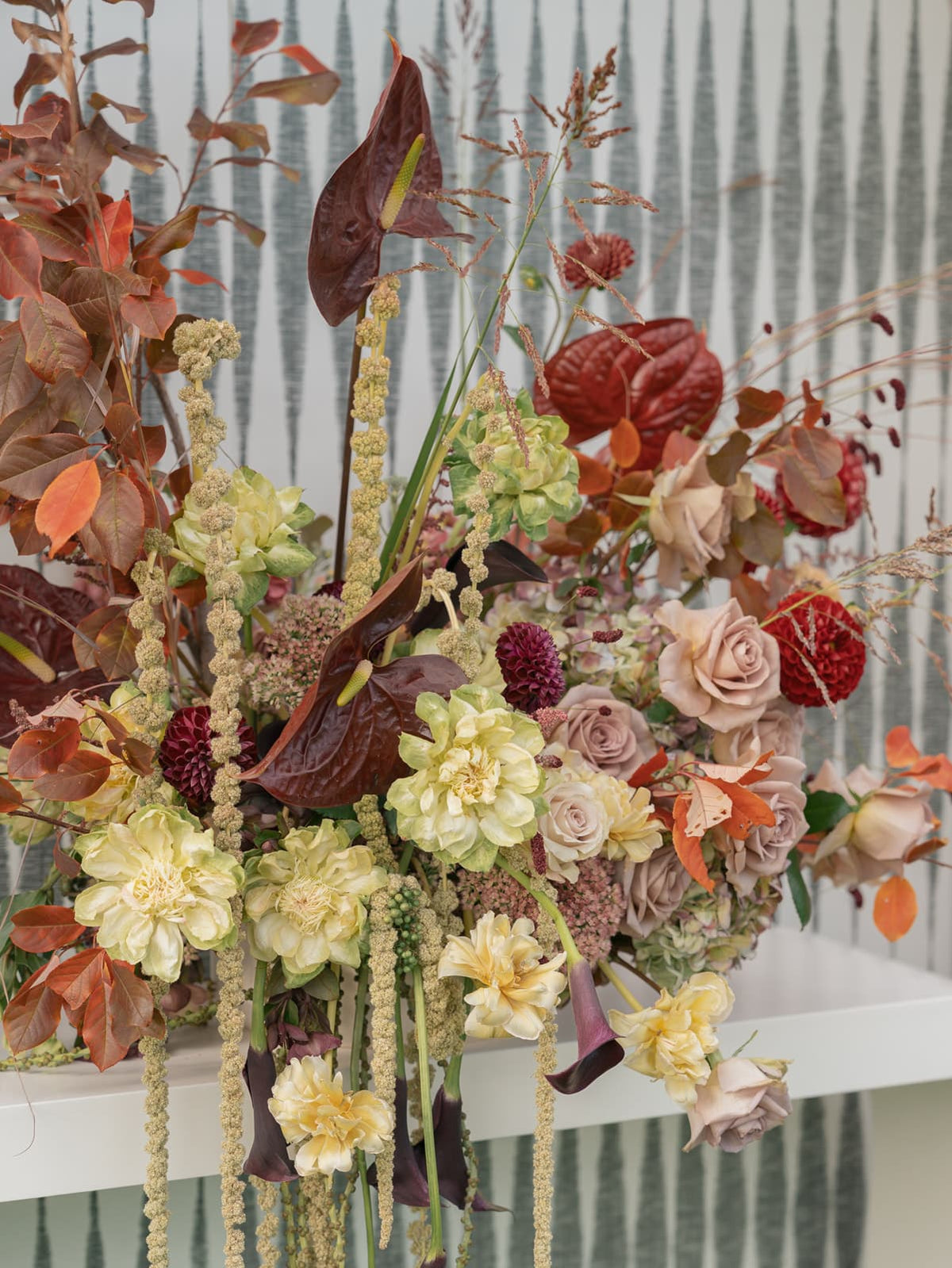 Fall color bar arrangement for Denver weeding 