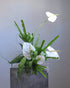 Minimalist white flower design by Shaa.Project, inspired by nature, with delicate petals and a serene aesthetic.