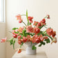 Bouquet of tulips in a white vase, fresh flower delivery in Denver 