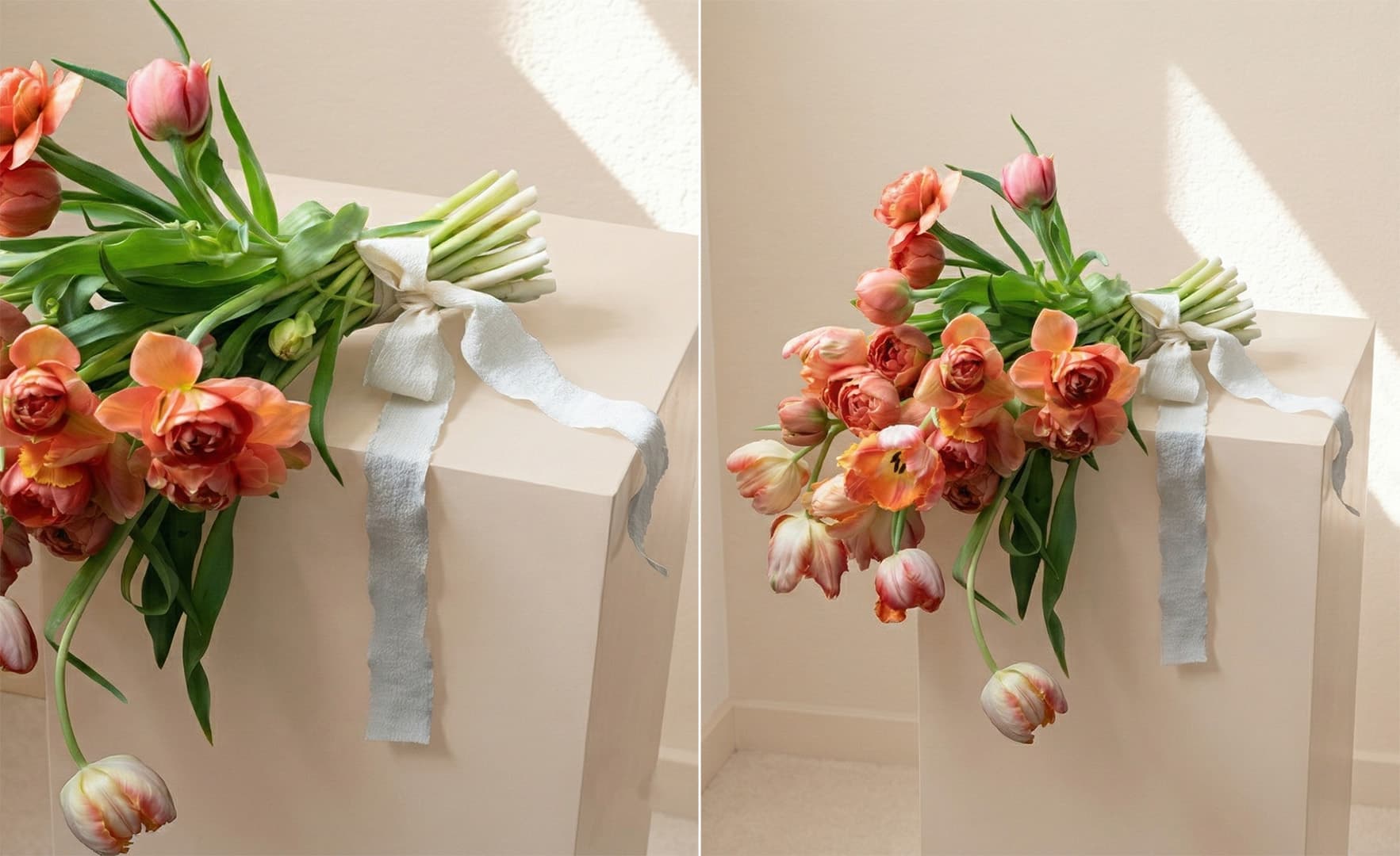 Bouquet of fresh tulips warm color ready for delivery for Mother's day in Denver