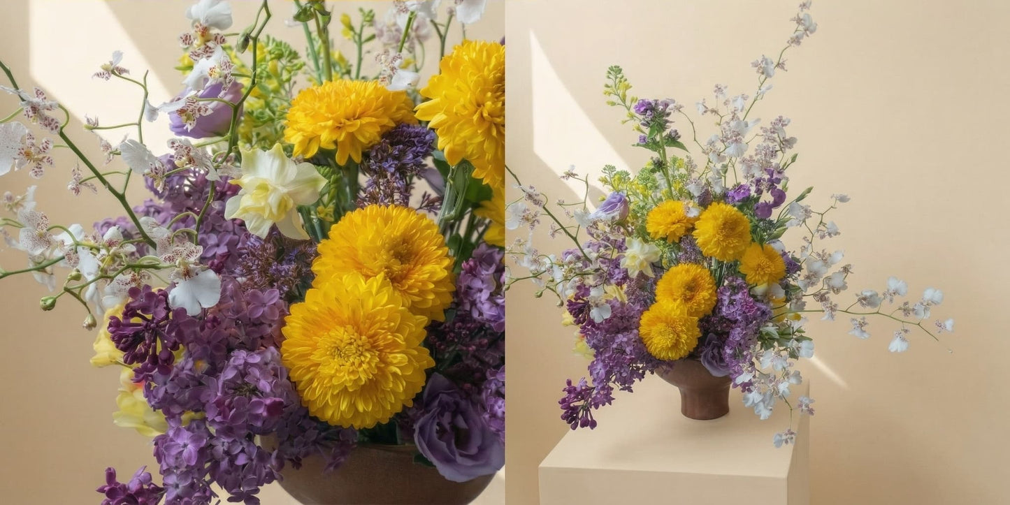 Elegant, modern medium size flower arrangement as a gift for Mother 