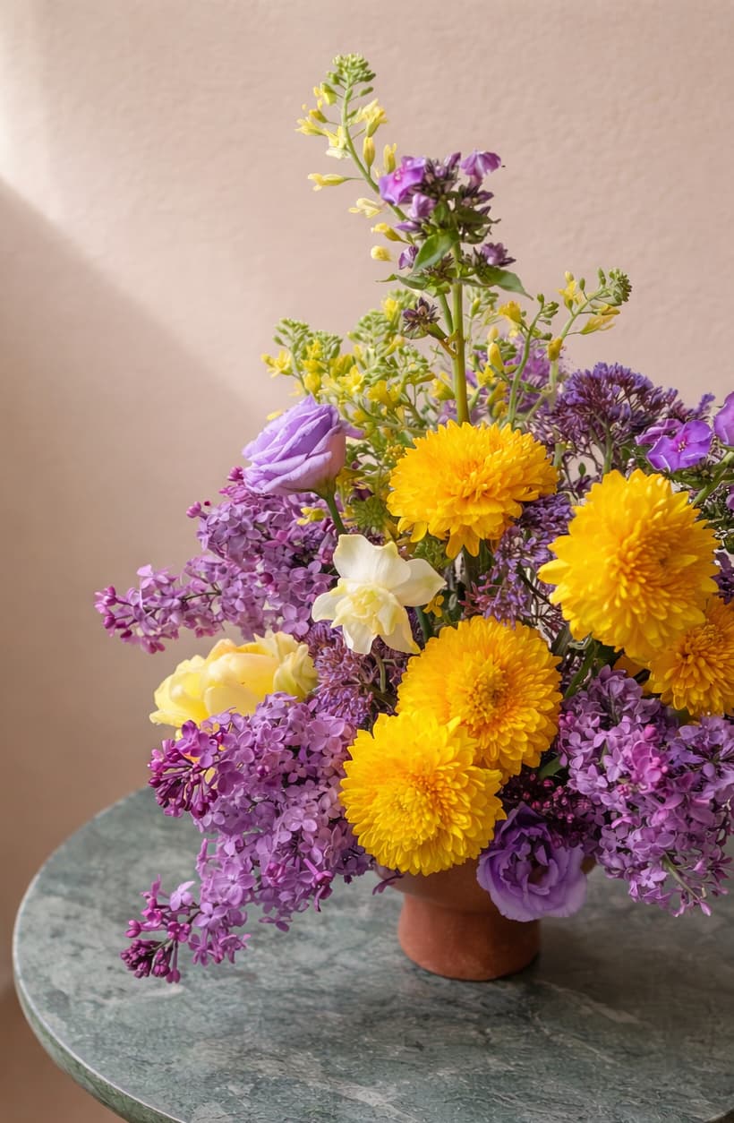 Flowers for a coffee table on Mother's Day in Denver, Colorado