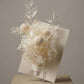handmade ivory message card decorated with preserved dried flowers