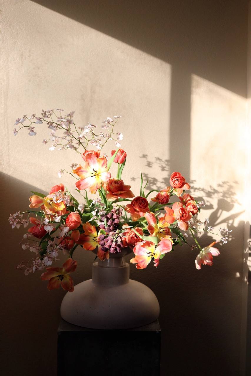 Artistic spring flower arrangement for Mother's Day gift collection by Shaa.Project 