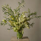 Olive minimalist green floral arrangement with fresh seasonal stems