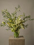 Olive minimalist green floral arrangement with fresh seasonal stems