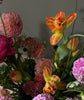 Romantic garden style arrangement with dahlia, peonies showing on the video 