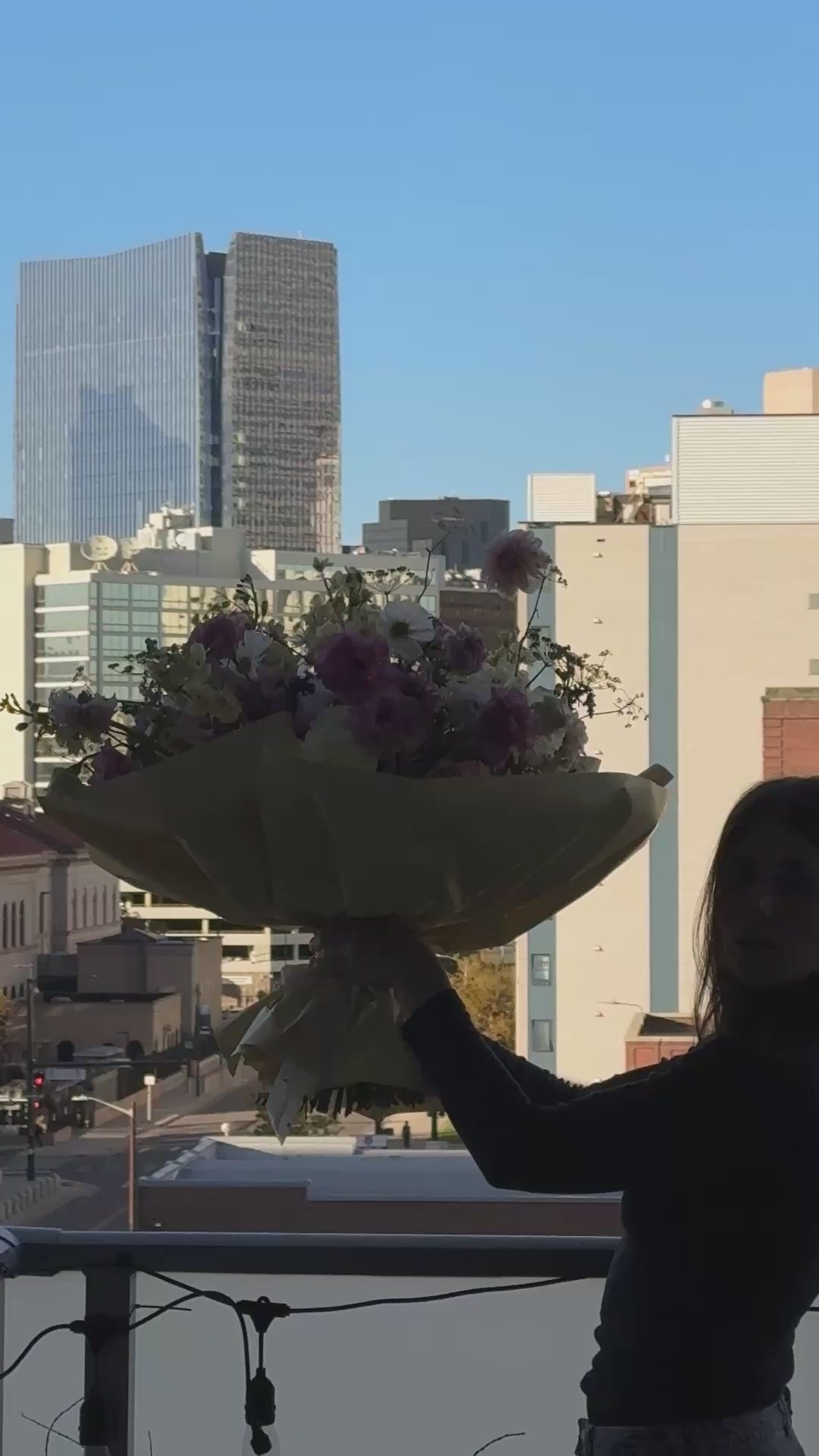 huge and fluffy bouquet of seasonal flowers
