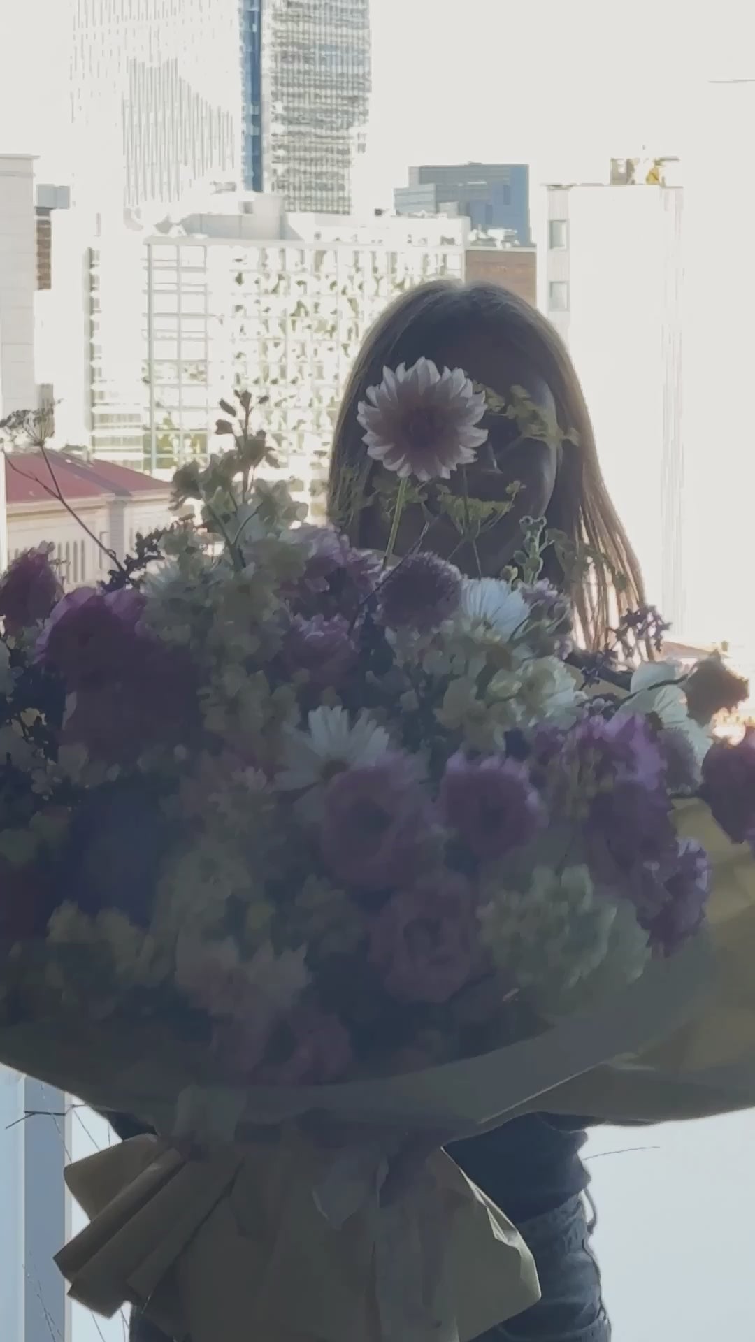 huge and fluffy bouquet of seasonal flowers