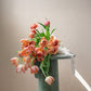 Bouquet of pink and orange tulips for mother's day 