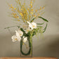 Shaa.Project Soft Ascent orchid arrangement with vibrant blooms in a stylish display for home decor.